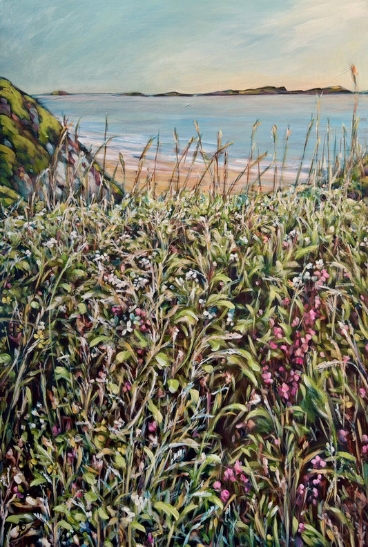 “Sunny days” 61 cm x 91 cm  Deep edge canvas with painted edges. Hooks and cord attached, ready to hang on your wall ! X