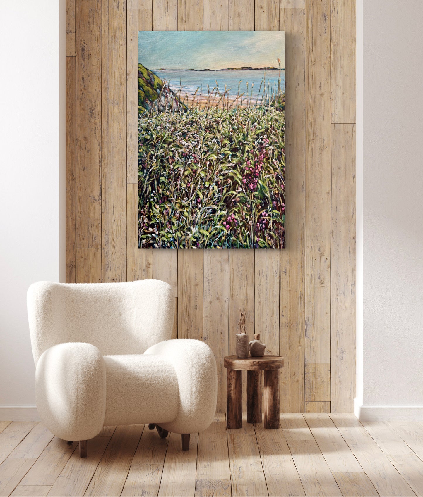 “Sunny days” 61 cm x 91 cm  Deep edge canvas with painted edges. Hooks and cord attached, ready to hang on your wall ! X